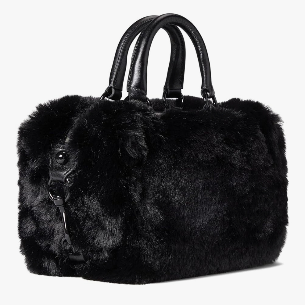 Black Faux Fur Handbag - Picture 2 of 6